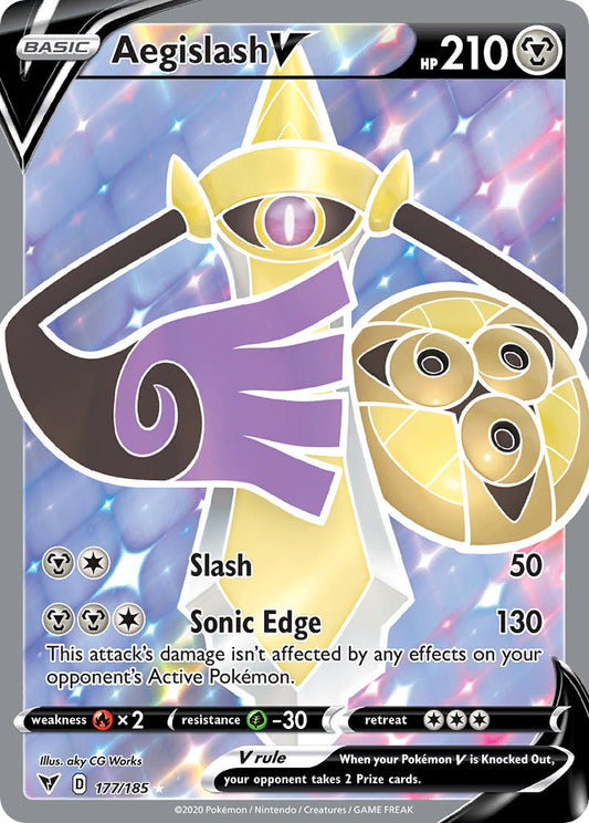 (177/185) Pokemon TCG Vivid Voltage Single: Aegislash V  Ultra Rare