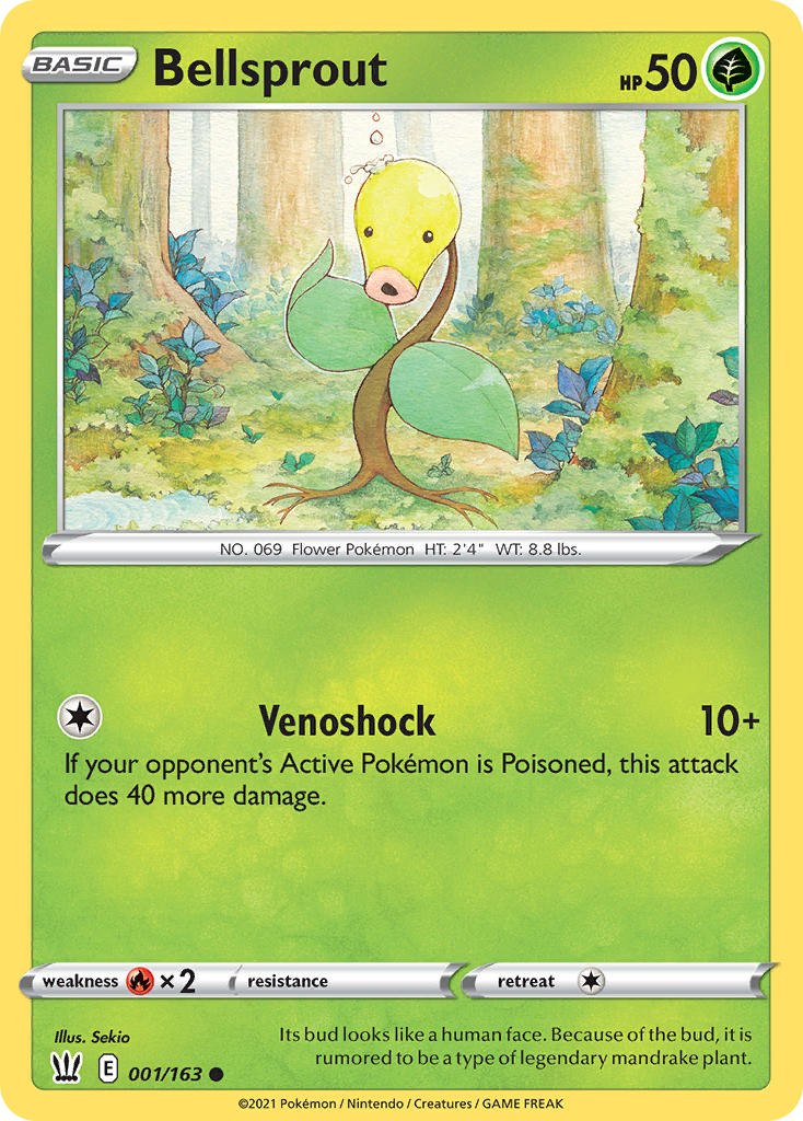 (001/163) Pokemon TCG Battle Styles Single: Bellsprout Reverse Holo Common