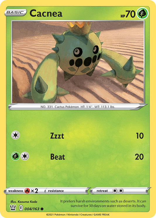 (004/163) Pokemon TCG Battle Styles Single: Cacnea  Common