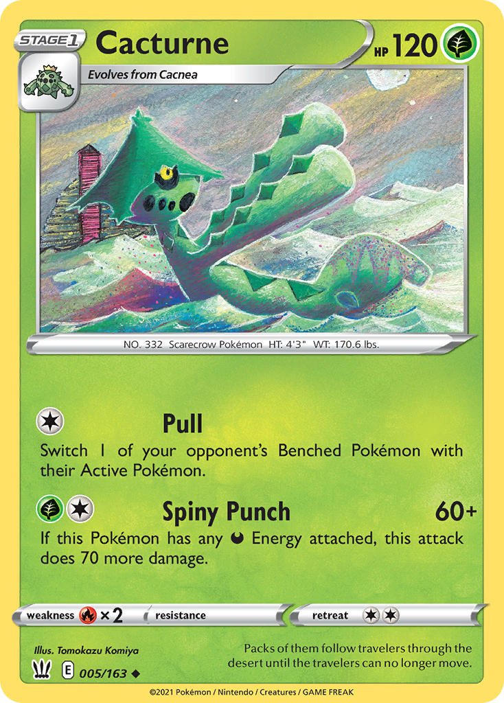 (005/163) Pokemon TCG Battle Styles Single: Cacturne  Uncommon