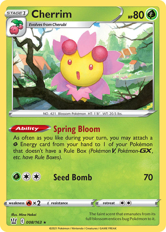 (008/163) Pokemon TCG Battle Styles Single: Cherrim  Holo Rare