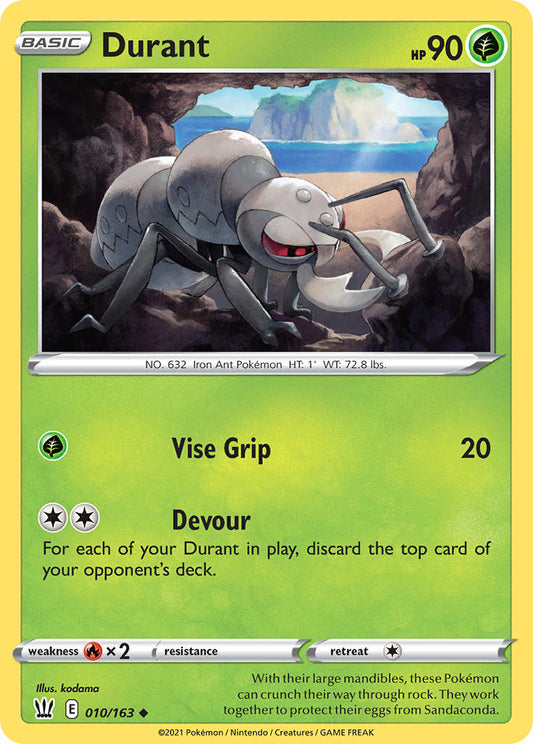 (010/163) Pokemon TCG Battle Styles Single: Durant  Uncommon