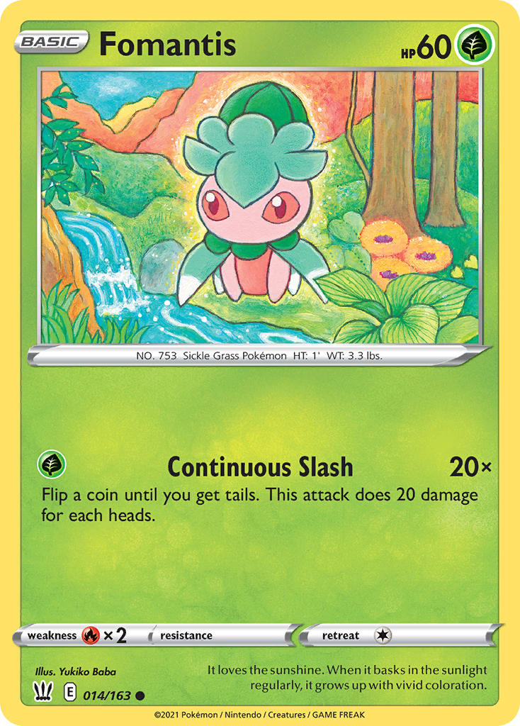 (014/163) Pokemon TCG Battle Styles Single: Fomantis  Common