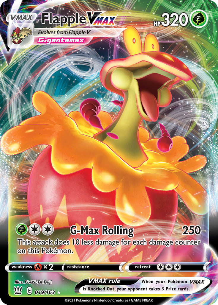 (019/163) Pokemon TCG Battle Styles Single: Flapple VMAX  Ultra Rare