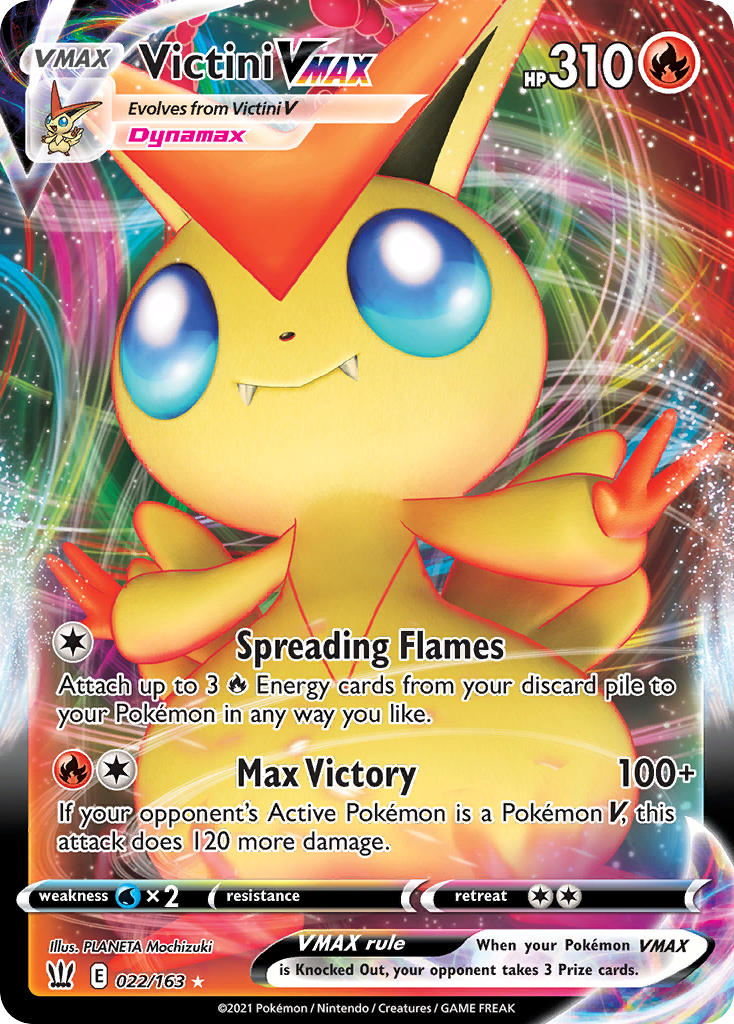 (022/163) Pokemon TCG Battle Styles Single: Victini VMAX  Ultra Rare