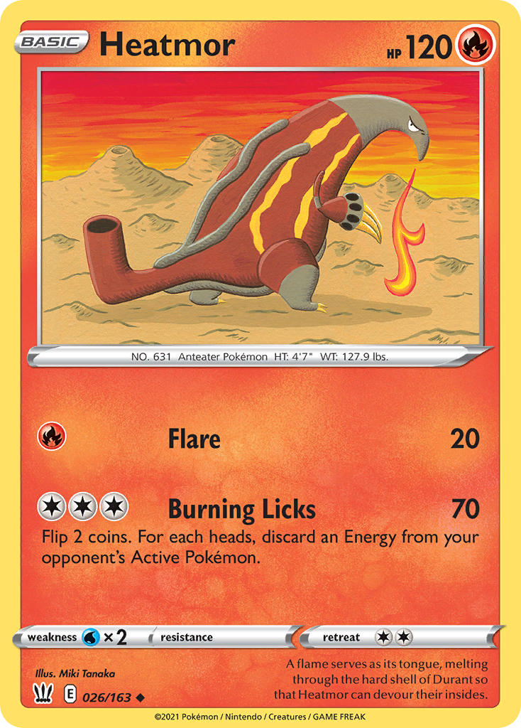 (026/163) Pokemon TCG Battle Styles Single: Heatmor  Uncommon