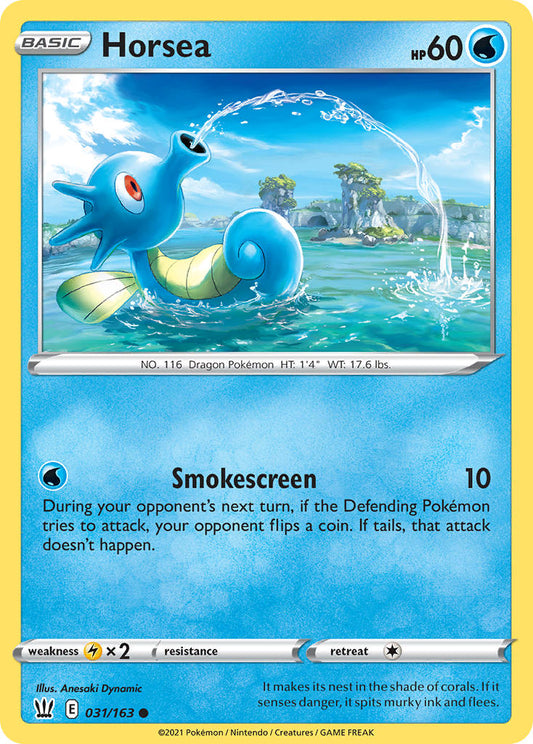 (031/163) Pokemon TCG Battle Styles Single: Horsea  Common