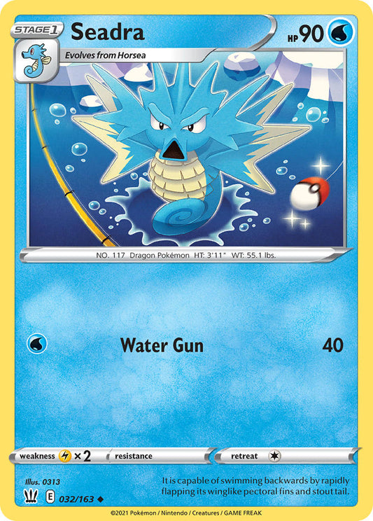 (032/163) Pokemon TCG Battle Styles Single: Seadra  Uncommon