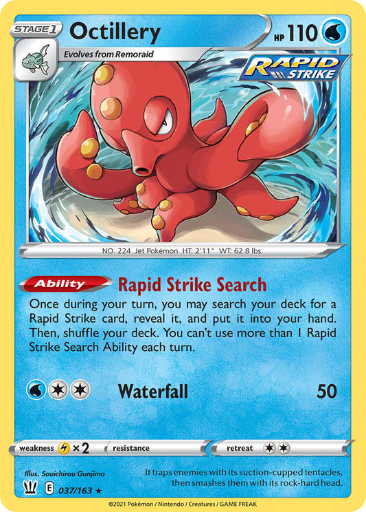 (037/163) Pokemon TCG Battle Styles Single: Octillery  Holo Rare