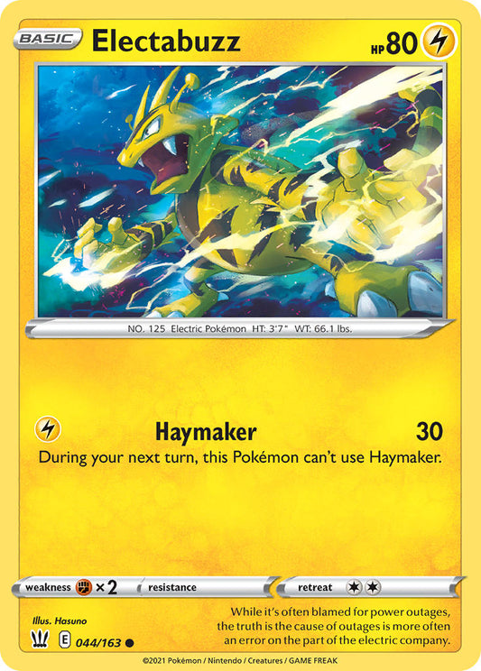 (044/163) Pokemon TCG Battle Styles Single: Electabuzz  Common