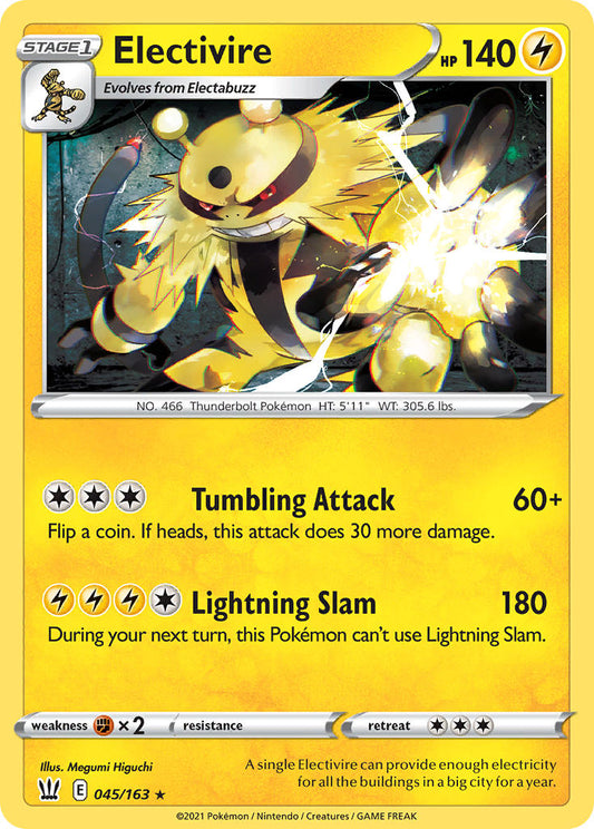 (045/163) Pokemon TCG Battle Styles Single: Electivire  Rare