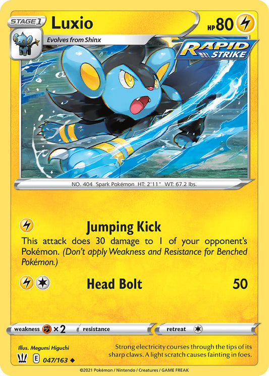 (047/163) Pokemon TCG Battle Styles Single: Luxio  Uncommon