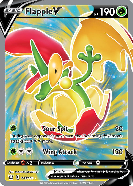 (143/163) Pokemon TCG Battle Styles Single: Flapple V  Ultra Rare