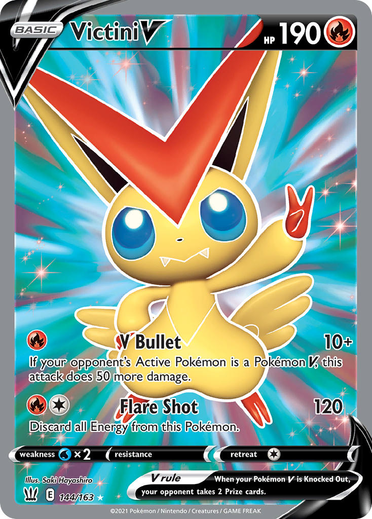 (144/163) Pokemon TCG Battle Styles Single: Victini V  Ultra Rare