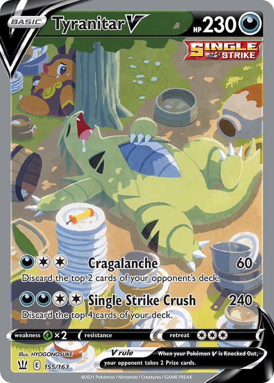 (155/163) Pokemon TCG Battle Styles Single: Tyranitar V  Ultra Rare