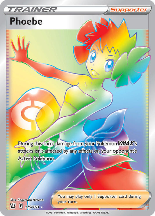 (175/163) Pokemon TCG Battle Styles Single: Phoebe  Secret Rare