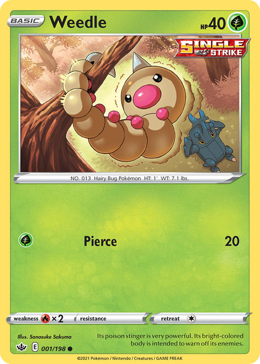 (001/198) Pokemon TCG Chilling Reign Single: Weedle  Common