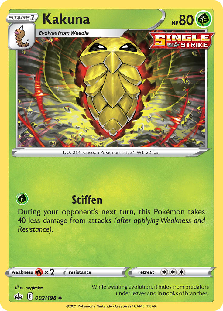 (002/198) Pokemon TCG Chilling Reign Single: Kakuna  Uncommon