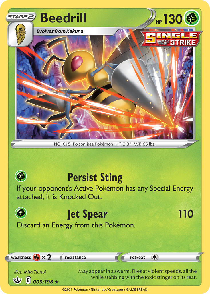 (003/198) Pokemon TCG Chilling Reign Single: Beedrill  Holo Rare