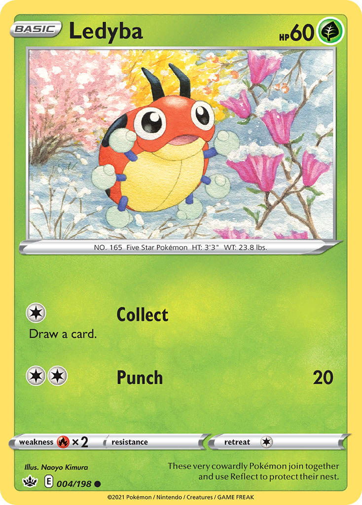 (004/198) Pokemon TCG Chilling Reign Single: Ledyba  Common