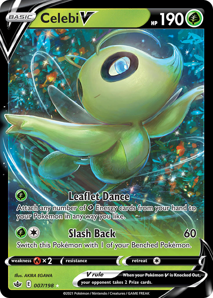 (007/198) Pokemon TCG Chilling Reign Single: Celebi V  Ultra Rare