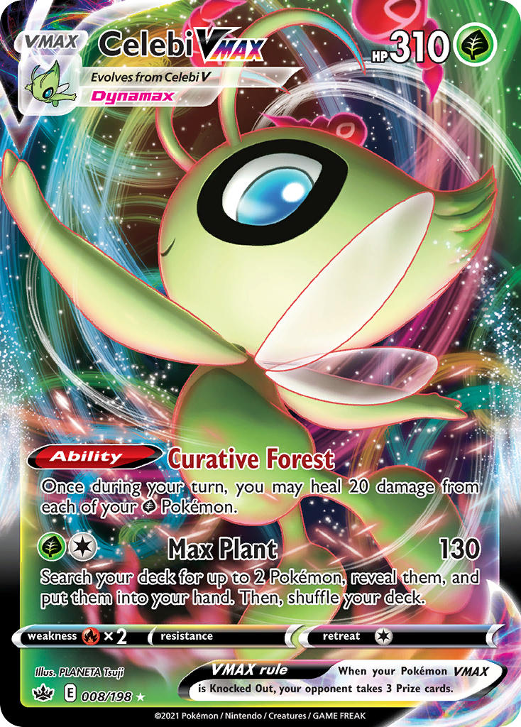 (008/198) Pokemon TCG Chilling Reign Single: Celebi VMAX  Ultra Rare