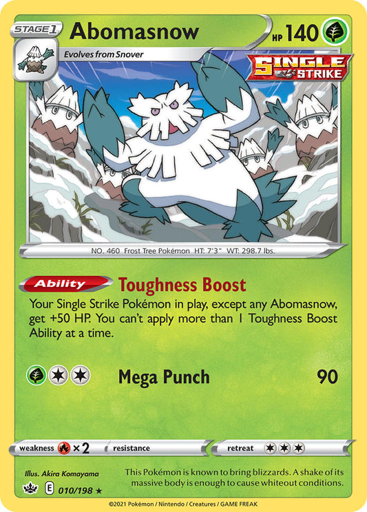 (010/198) Pokemon TCG Chilling Reign Single: Abomasnow  Rare