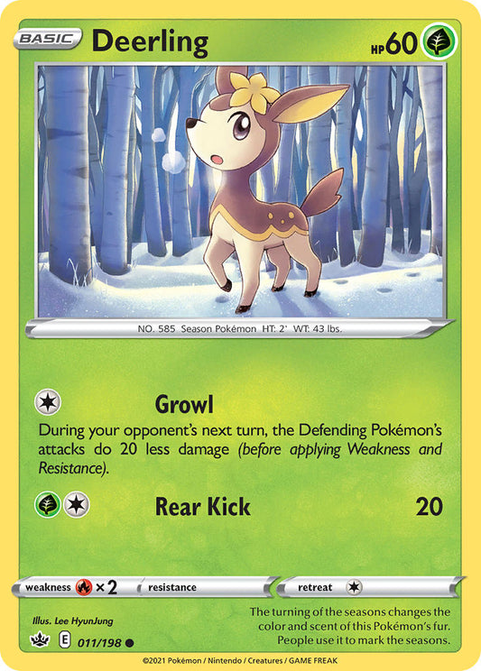 (011/198) Pokemon TCG Chilling Reign Single: Deerling Reverse Holo Common