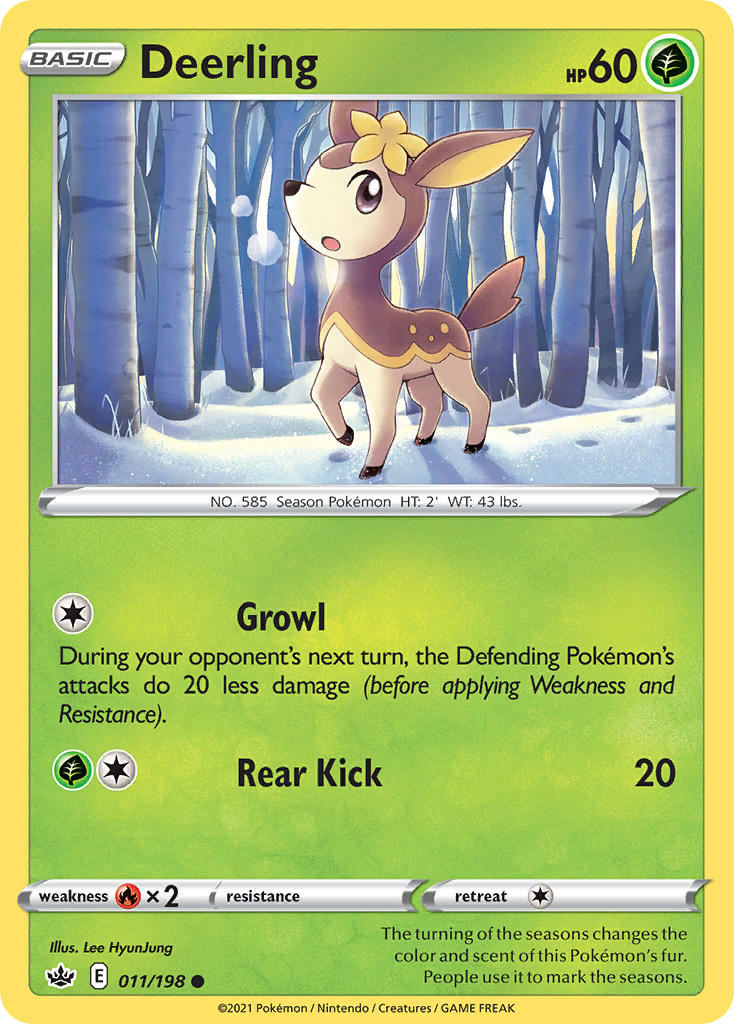 (011/198) Pokemon TCG Chilling Reign Single: Deerling  Common