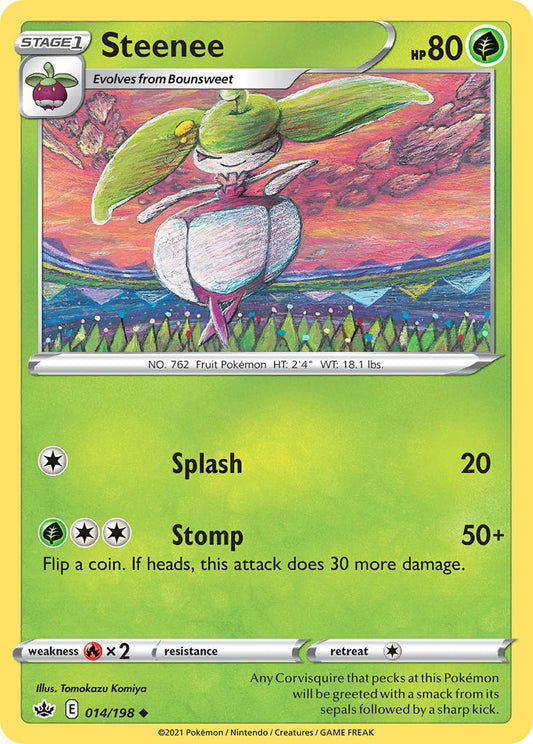 (014/198) Pokemon TCG Chilling Reign Single: Steenee  Uncommon