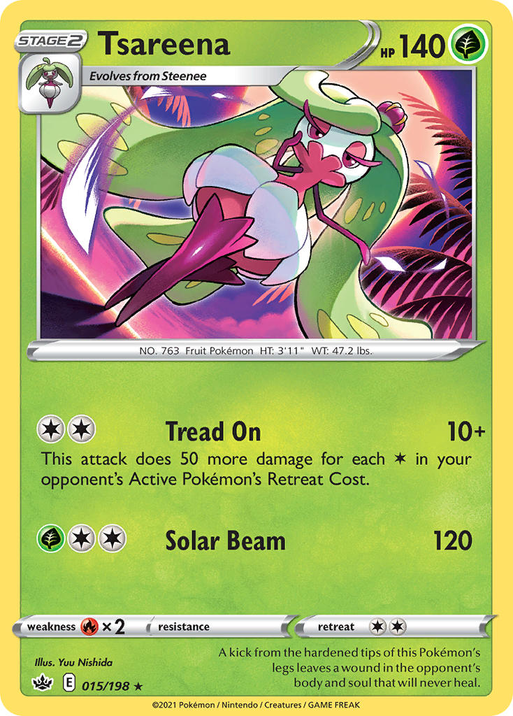 (015/198) Pokemon TCG Chilling Reign Single: Tsareena  Rare