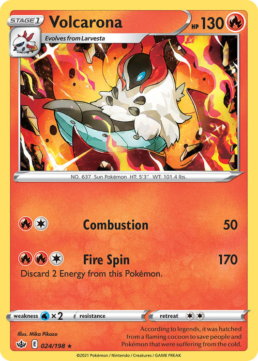 (024/198) Pokemon TCG Chilling Reign Single: Volcarona  Rare