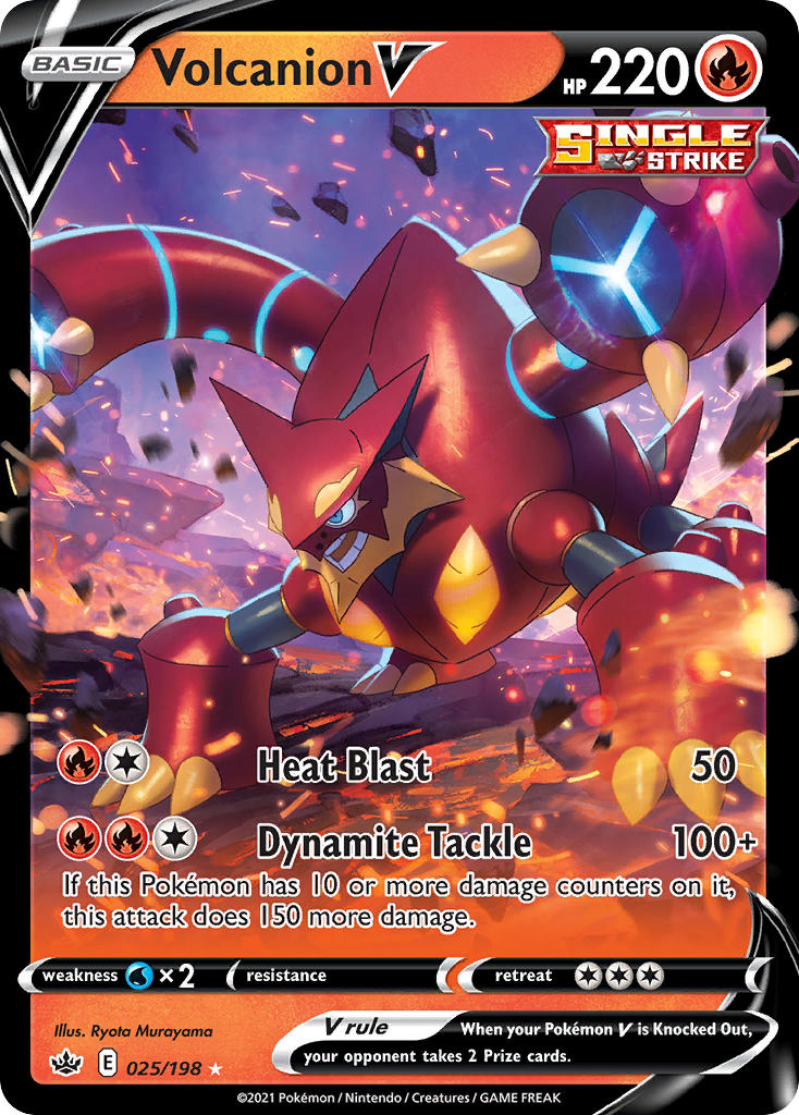 (025/198) Pokemon TCG Chilling Reign Single: Volcanion V  Ultra Rare