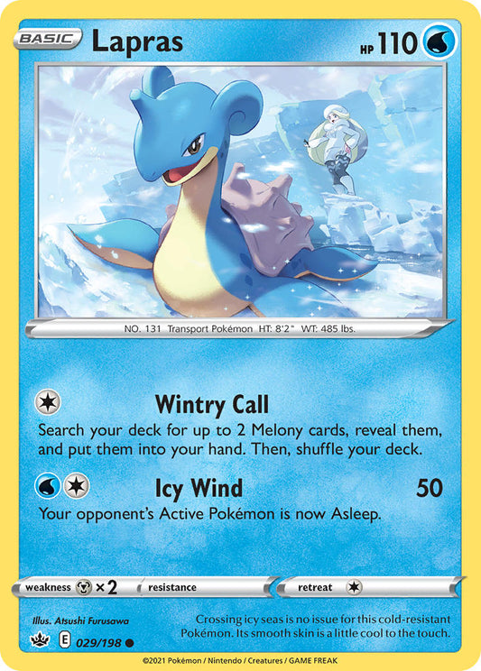 (029/198) Pokemon TCG Chilling Reign Single: Lapras  Common