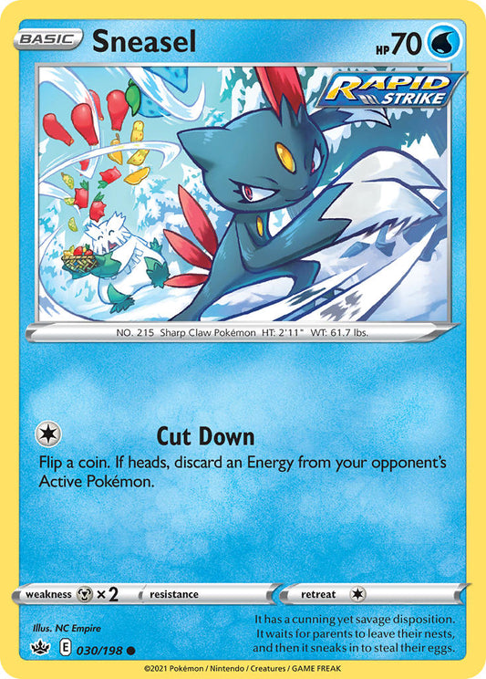 (030/198) Pokemon TCG Chilling Reign Single: Sneasel  Common