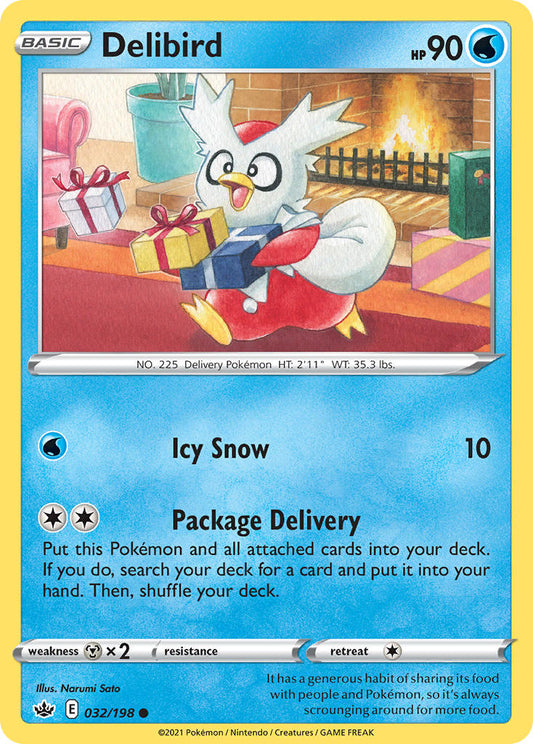 (032/198) Pokemon TCG Chilling Reign Single: Delibird  Promo