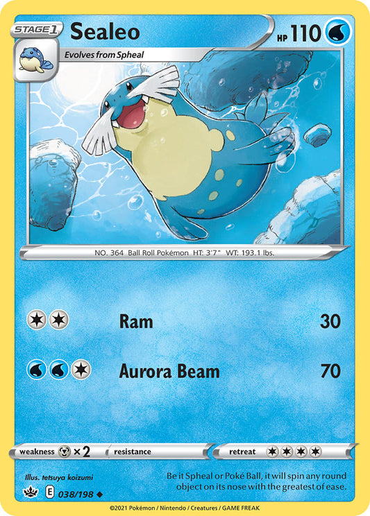 (038/198) Pokemon TCG Chilling Reign Single: Sealeo Reverse Holo Uncommon