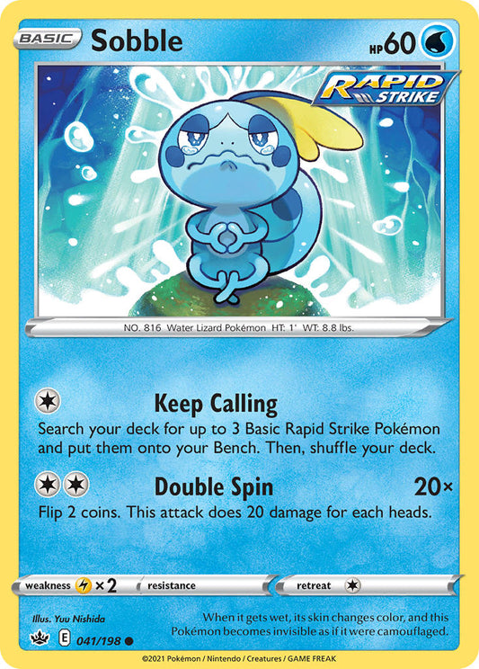 (041/198) Pokemon TCG Chilling Reign Single: Sobble  Common