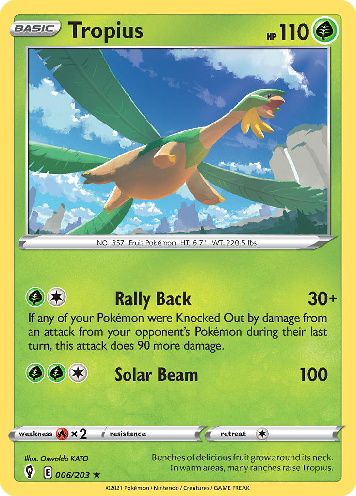 (006/203) Pokemon TCG Evolving Skies Single: Tropius  Rare