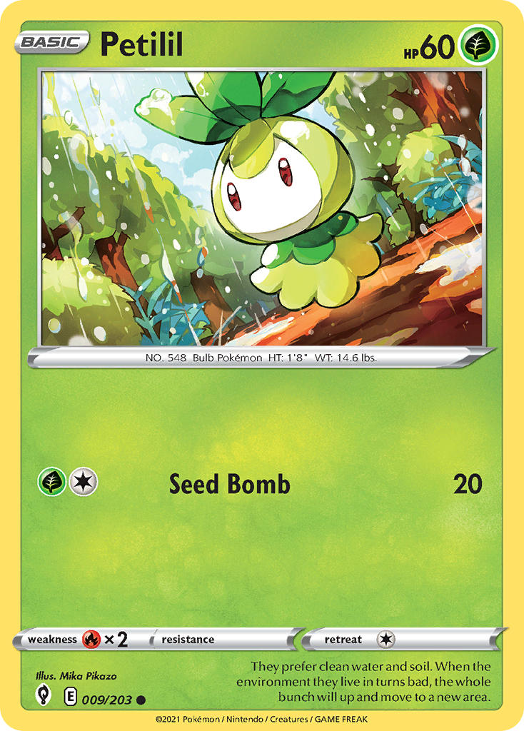 (009/203) Pokemon TCG Evolving Skies Single: Petilil  Common