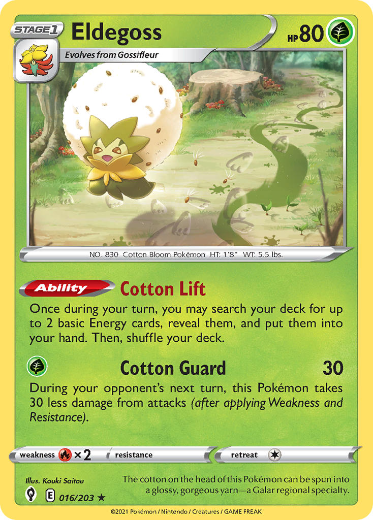 (016/203) Pokemon TCG Evolving Skies Single: Eldegoss  Holo Rare