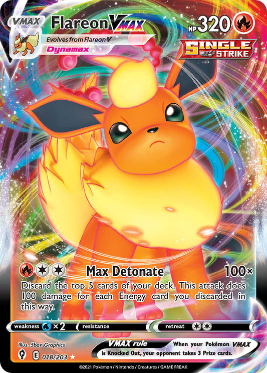 (018/203) Pokemon TCG Evolving Skies Single: Flareon VMAX  Ultra Rare