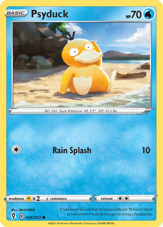 (024/203) Pokemon TCG Evolving Skies Single: Psyduck  Common