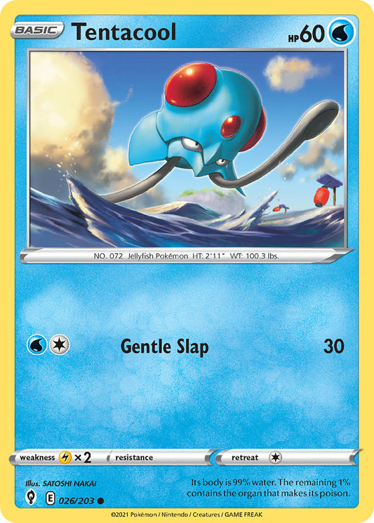 (026/203) Pokemon TCG Evolving Skies Single: Tentacool  Common