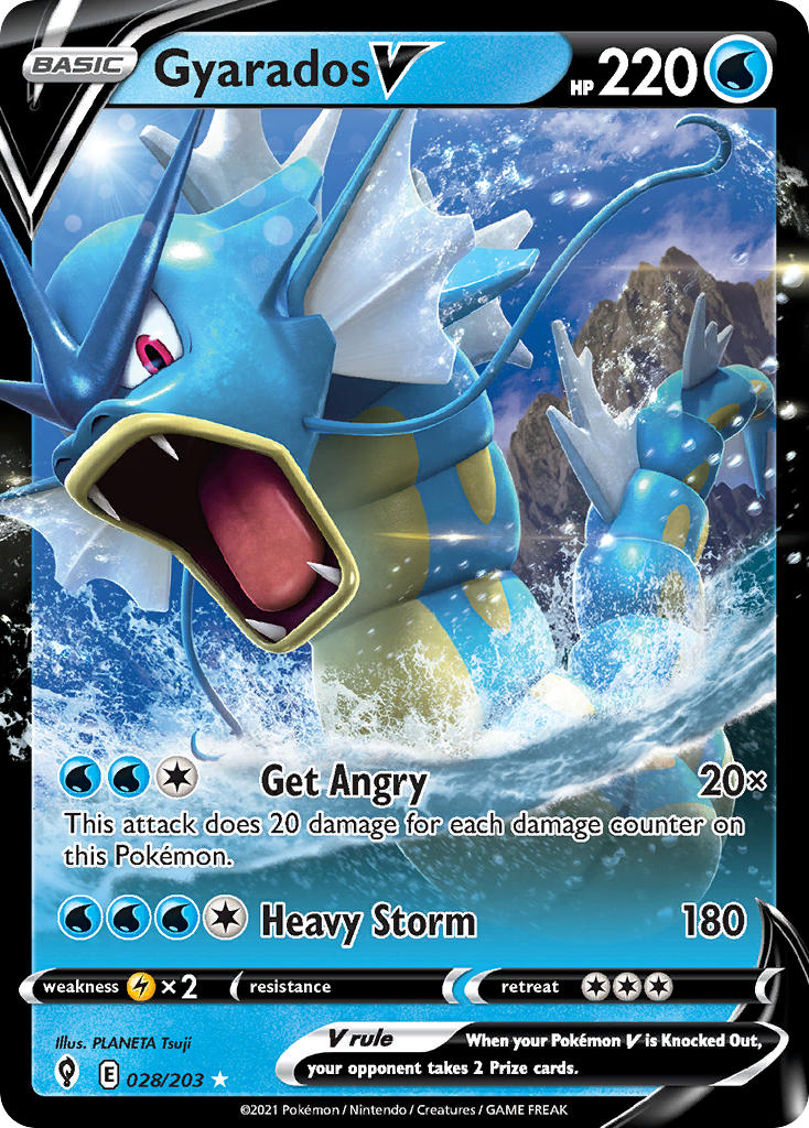 (028/203) Pokemon TCG Evolving Skies Single: Gyarados V  Ultra Rare