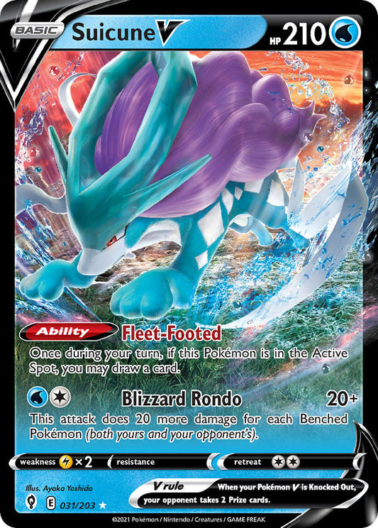 (031/203) Pokemon TCG Evolving Skies Single: Suicune V  Ultra Rare