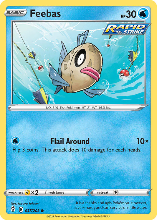 (037/203) Pokemon TCG Evolving Skies Single: Feebas  Common