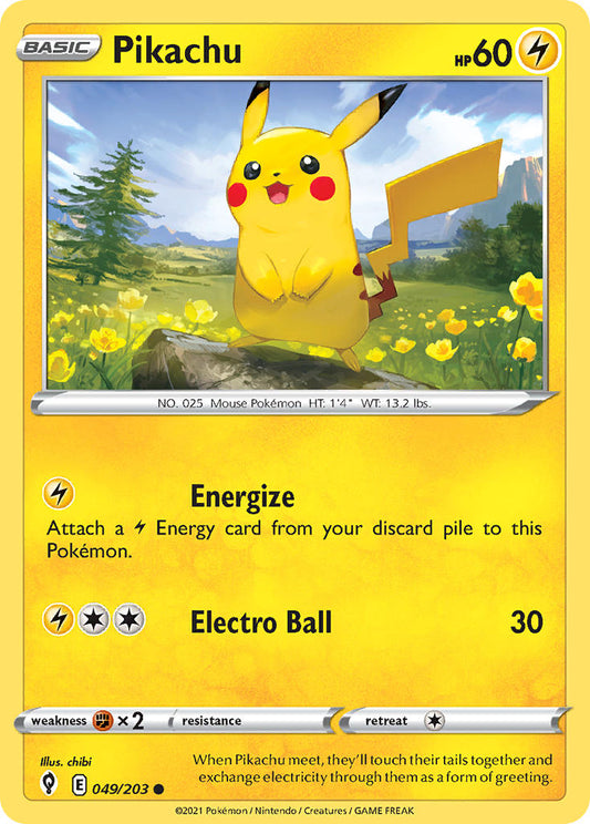 (049/203) Pokemon TCG Evolving Skies Single: Pikachu  Common