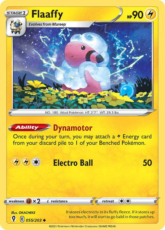 (055/203) Pokemon TCG Evolving Skies Single: Flaaffy  Uncommon