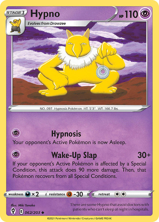 (062/203) Pokemon TCG Evolving Skies Single: Hypno  Uncommon